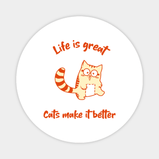 My life is great with cats Magnet